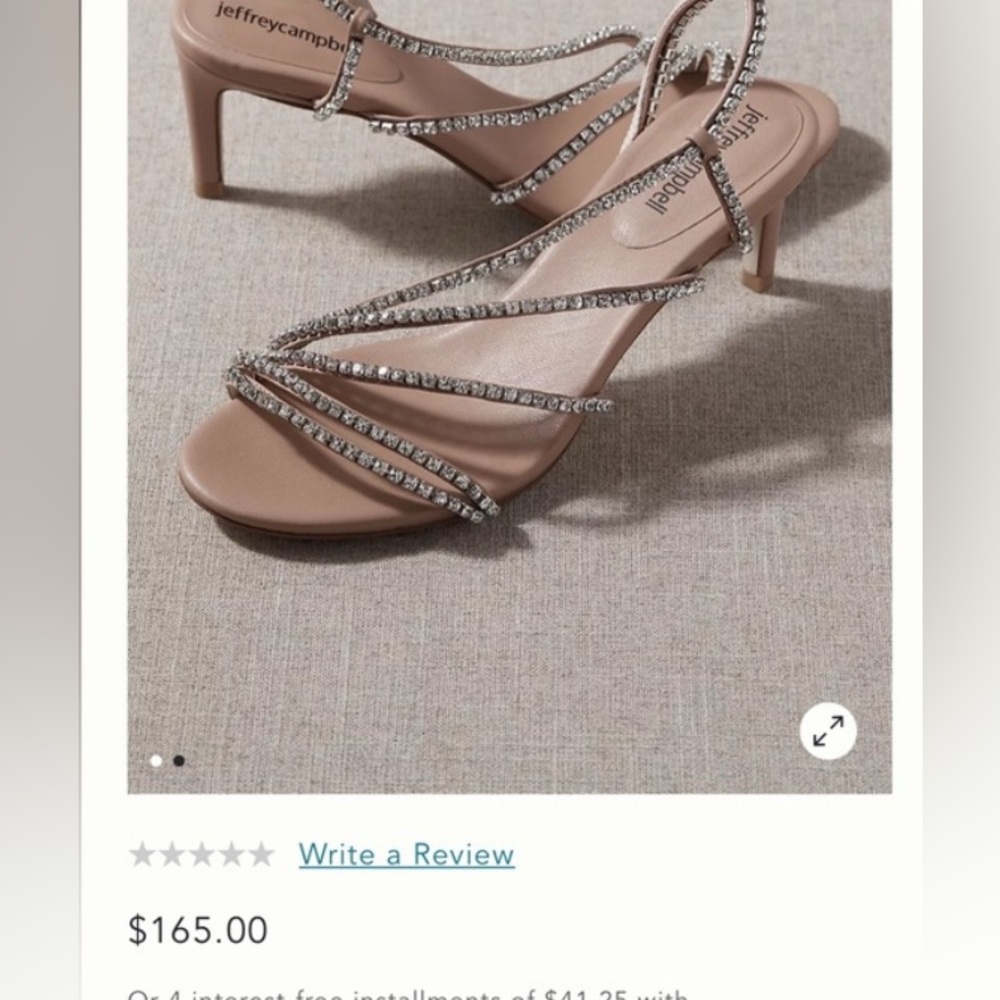 Jeffrey Campbell Tan Strappy Heels with Rhinestones